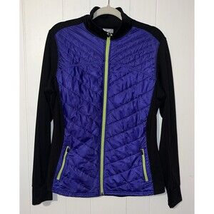 Women’s Old Navy Active Zip Up Jacket Size Large y2k Purple Black Neon Green